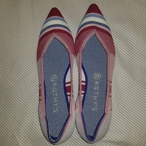Rothy's Varsity Stripe Unicorn pointed toe flats